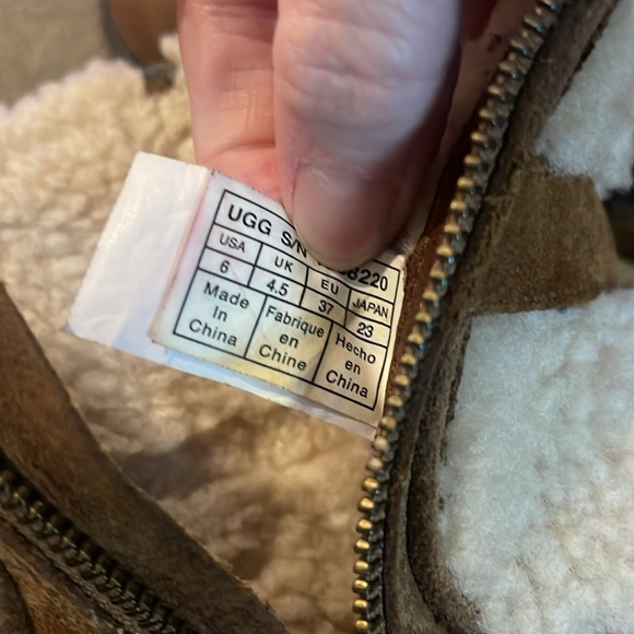 Ugg Blayre II Womens Leather Sherpa Boots Size 6 Winter Brown Zip 1008220 (TD) - Picture 10 of 12